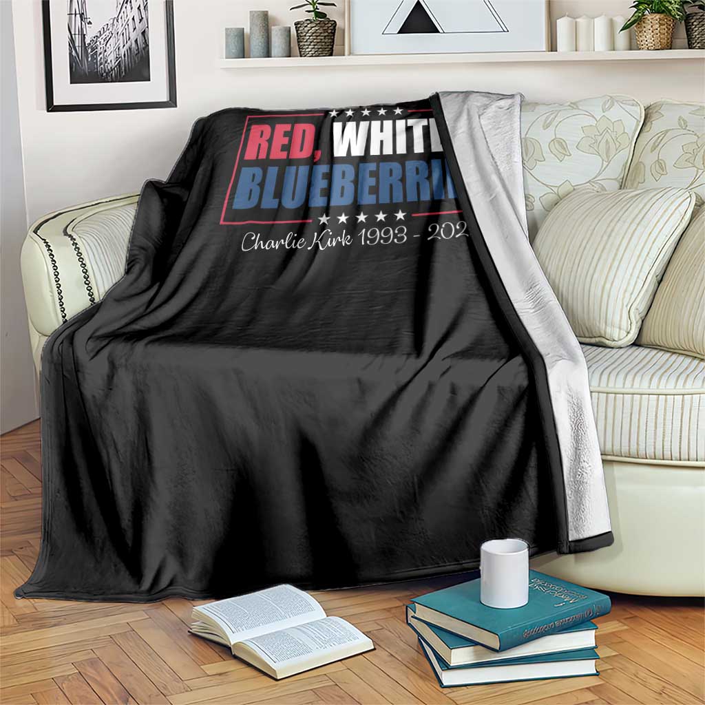 Red White Blueberries Throw Blanket Charlie Kirk Inspired Patriotic Memorial Freedom - Wonder Print Shop