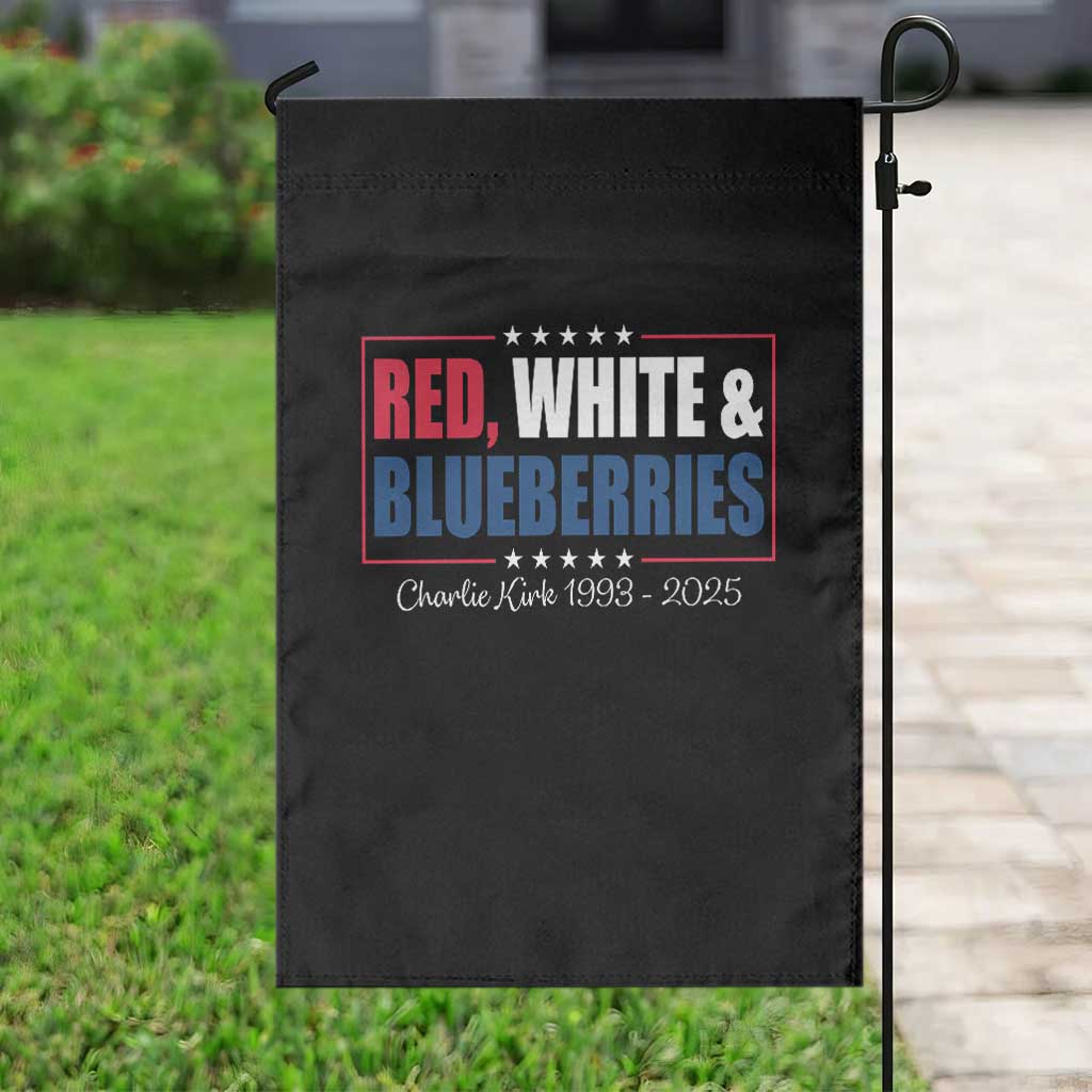 Red White Blueberries Garden Flag Charlie Kirk Inspired Patriotic Memorial Freedom - Wonder Print Shop