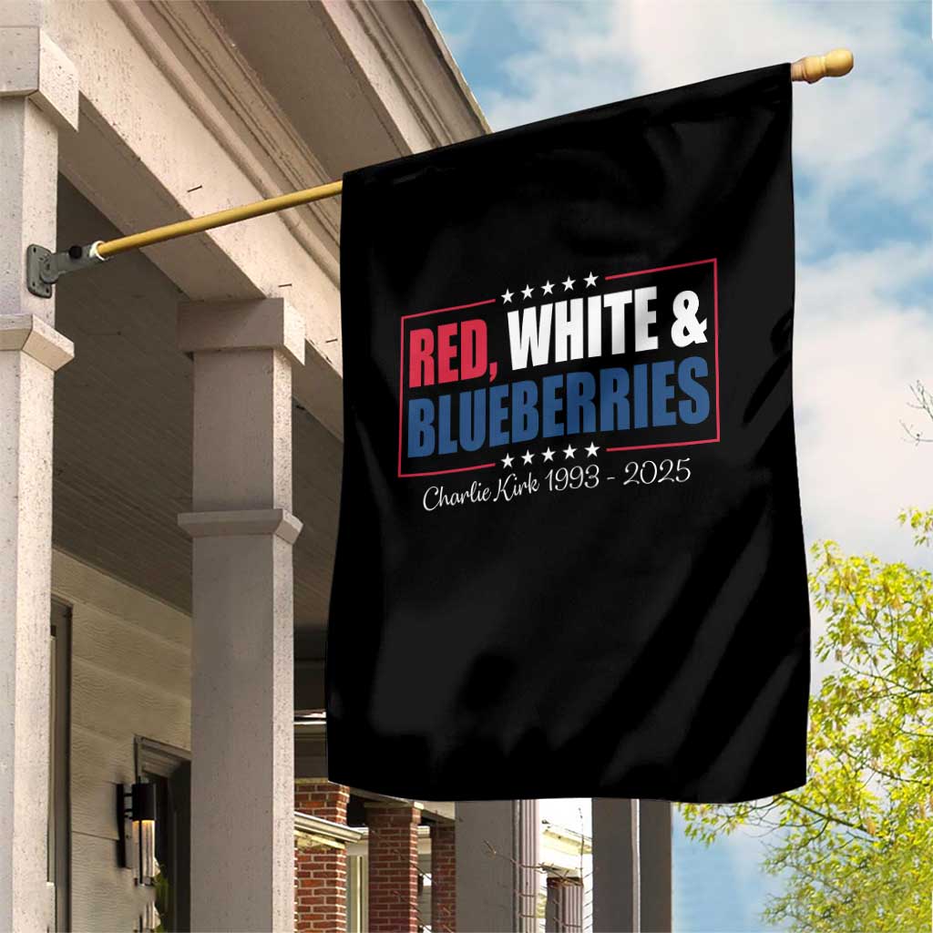 Red White Blueberries Garden Flag Charlie Kirk Inspired Patriotic Memorial Freedom - Wonder Print Shop