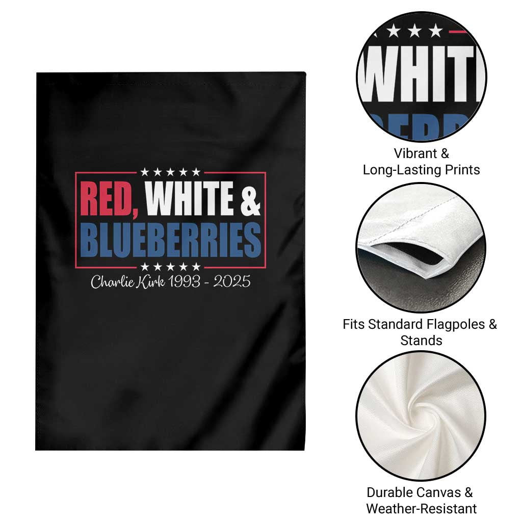 Red White Blueberries Garden Flag Charlie Kirk Inspired Patriotic Memorial Freedom - Wonder Print Shop
