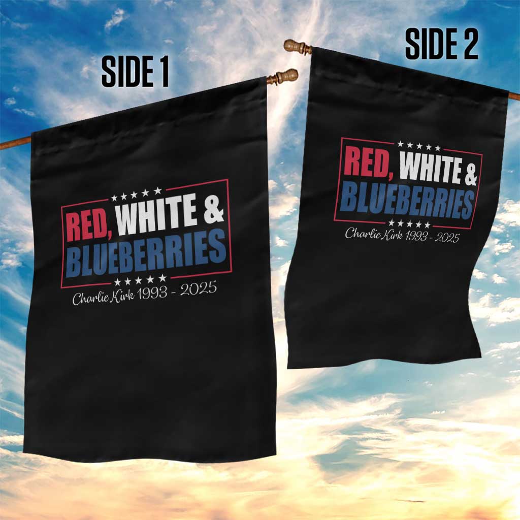 Red White Blueberries Garden Flag Charlie Kirk Inspired Patriotic Memorial Freedom - Wonder Print Shop