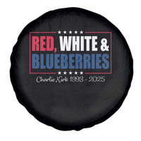 Red White Blueberries Spare Tire Cover Charlie Kirk Inspired Patriotic Memorial Freedom - Wonder Print Shop