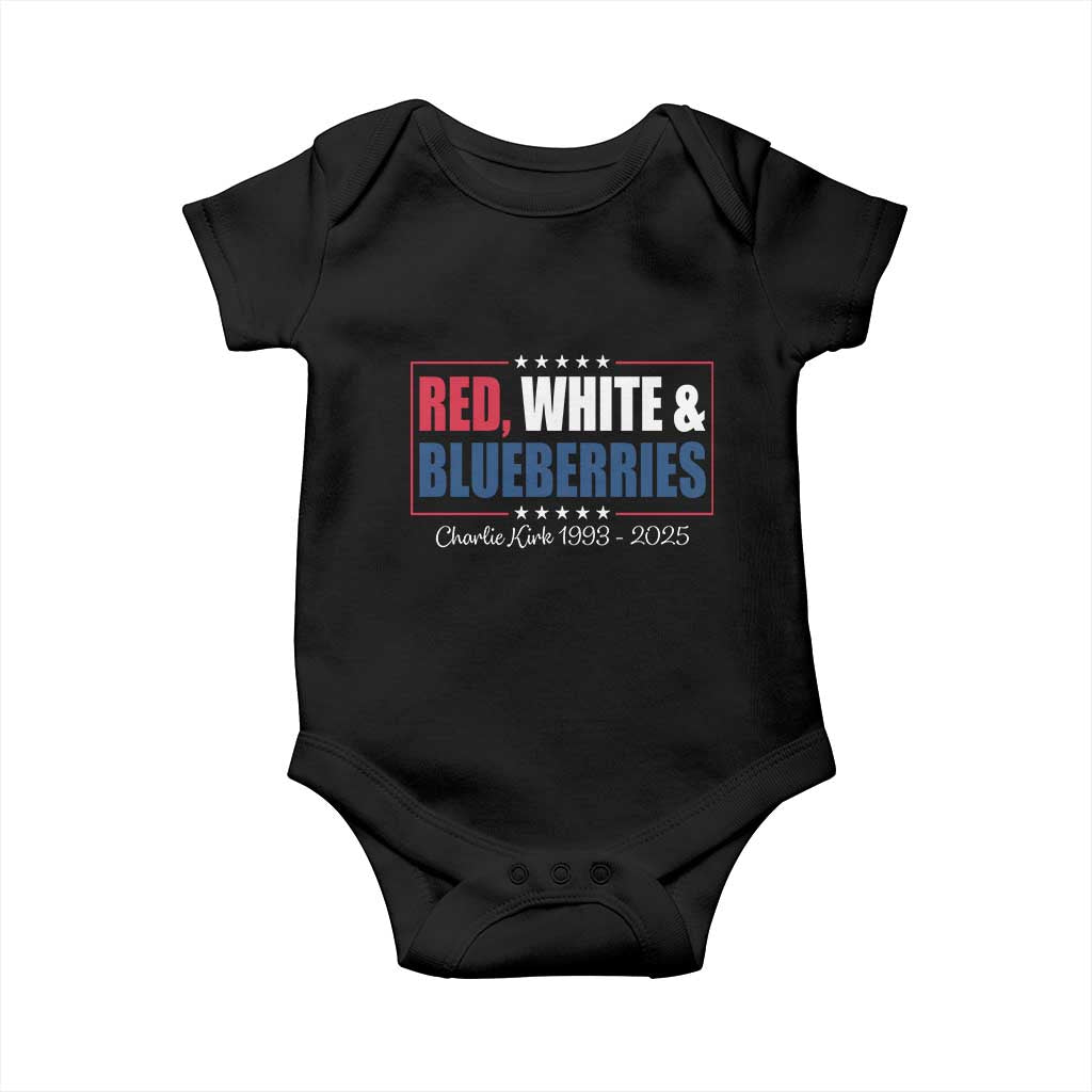Red White Blueberries Baby Onesie Charlie Kirk Inspired Patriotic Memorial Freedom - Wonder Print Shop