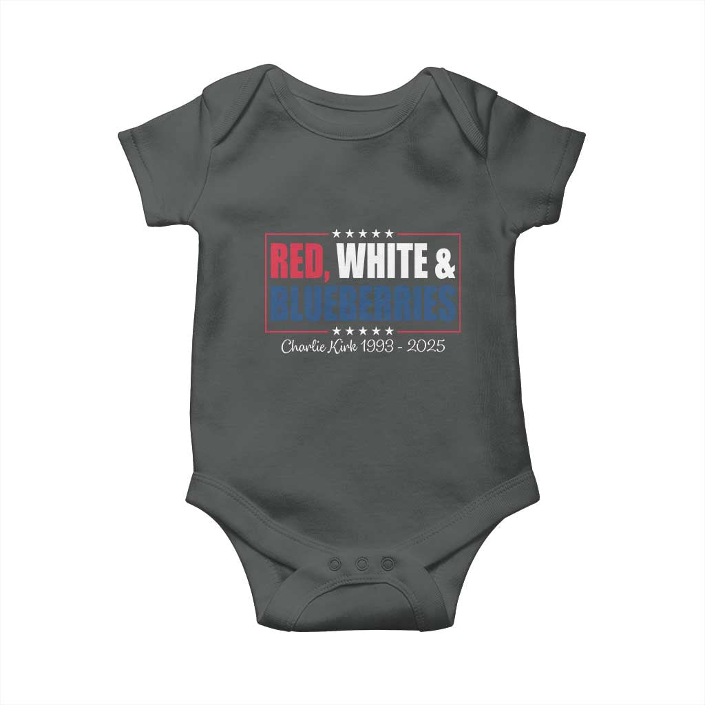 Red White Blueberries Baby Onesie Charlie Kirk Inspired Patriotic Memorial Freedom - Wonder Print Shop