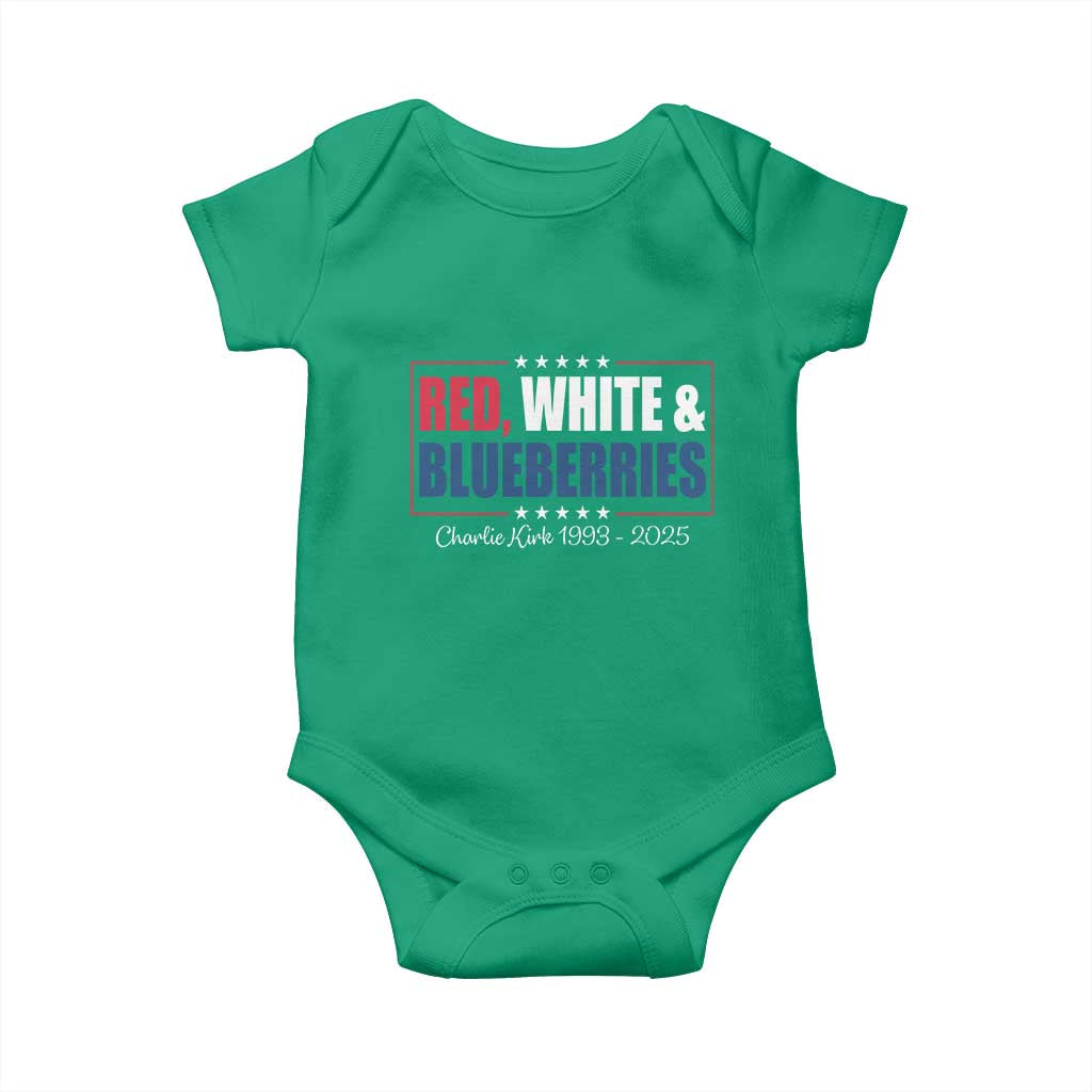 Red White Blueberries Baby Onesie Charlie Kirk Inspired Patriotic Memorial Freedom - Wonder Print Shop
