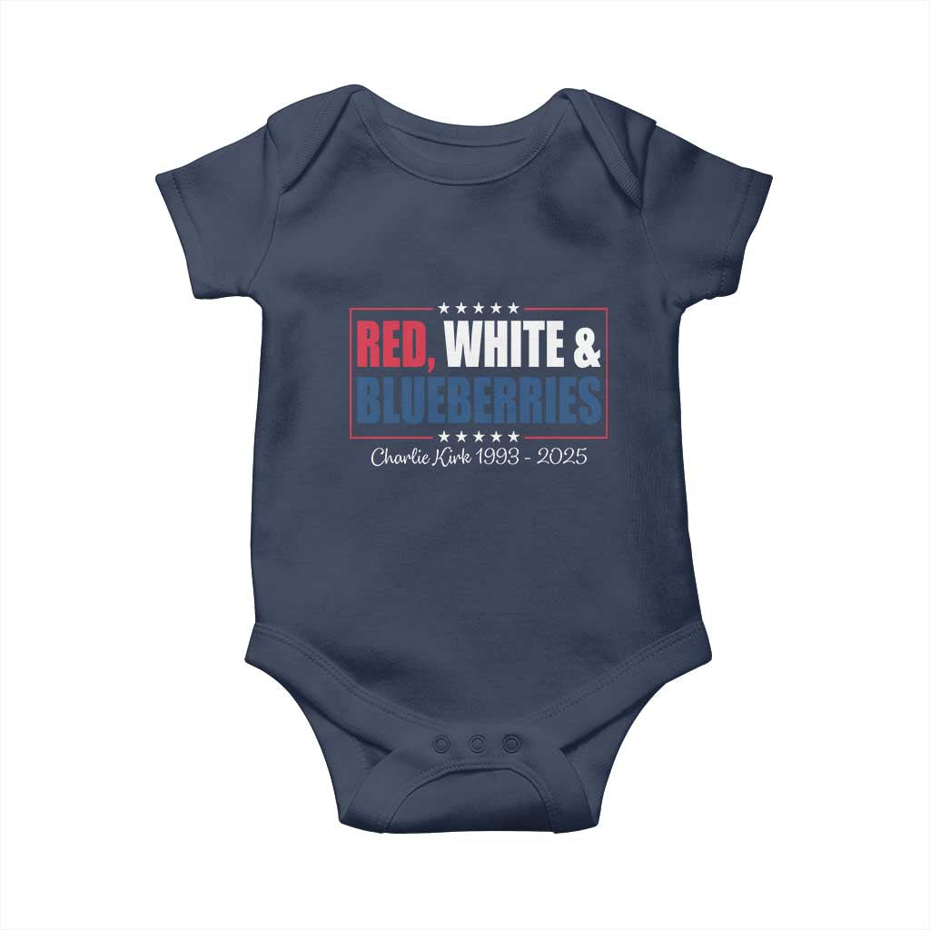 Red White Blueberries Baby Onesie Charlie Kirk Inspired Patriotic Memorial Freedom - Wonder Print Shop