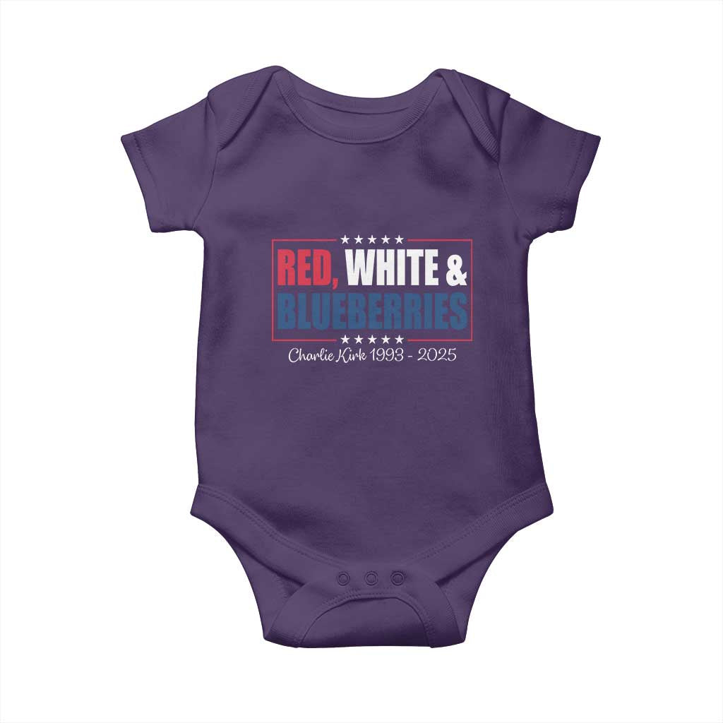 Red White Blueberries Baby Onesie Charlie Kirk Inspired Patriotic Memorial Freedom - Wonder Print Shop