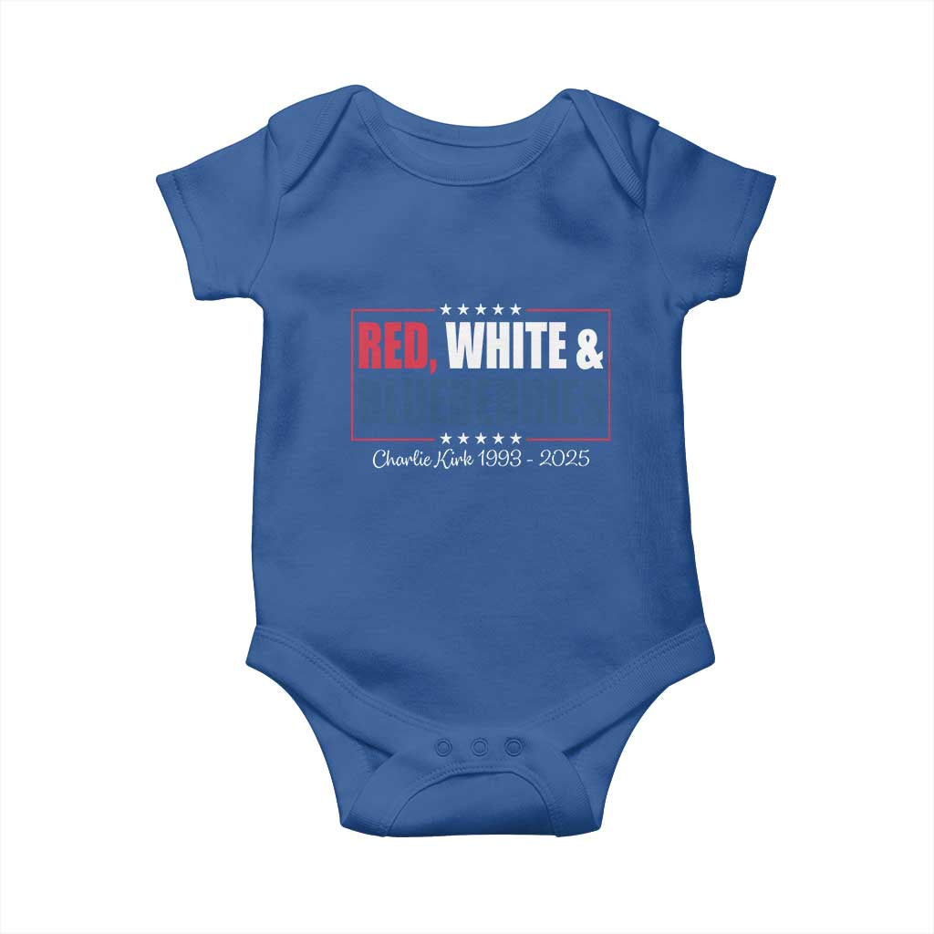 Red White Blueberries Baby Onesie Charlie Kirk Inspired Patriotic Memorial Freedom - Wonder Print Shop