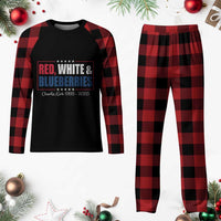 Red White Blueberries Plaid Pajama Set Charlie Kirk Inspired Patriotic Memorial Freedom - Wonder Print Shop