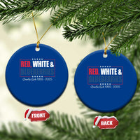 Red White Blueberries Ceramic Ornament Charlie Kirk Inspired Patriotic Memorial Freedom - Wonder Print Shop