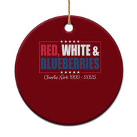 Red White Blueberries Ceramic Ornament Charlie Kirk Inspired Patriotic Memorial Freedom - Wonder Print Shop