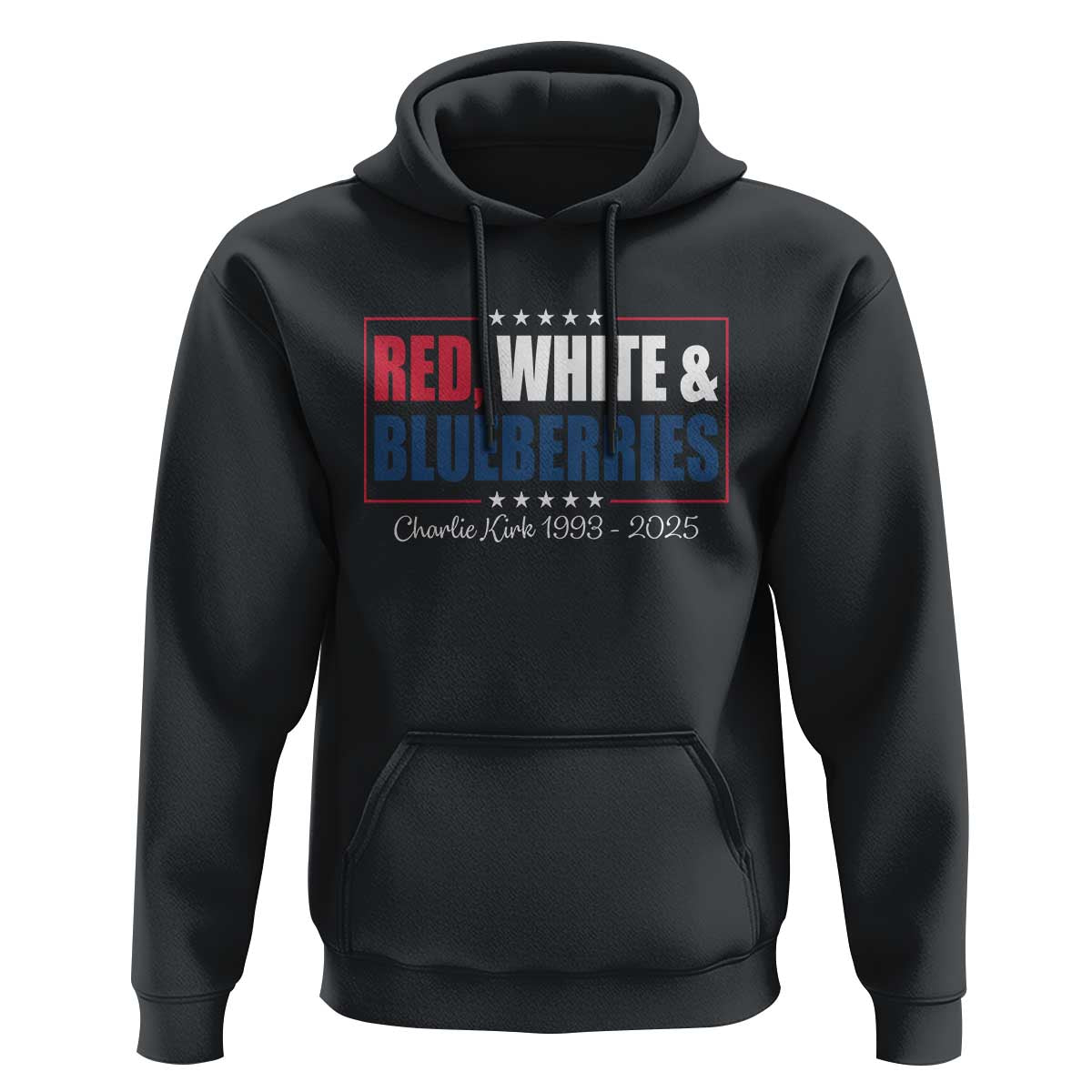 Red White Blueberries Hoodie Charlie Kirk Inspired Patriotic Memorial Freedom - Wonder Print Shop