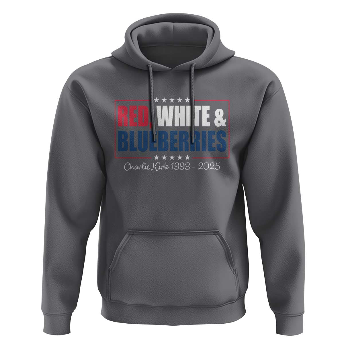 Red White Blueberries Hoodie Charlie Kirk Inspired Patriotic Memorial Freedom - Wonder Print Shop