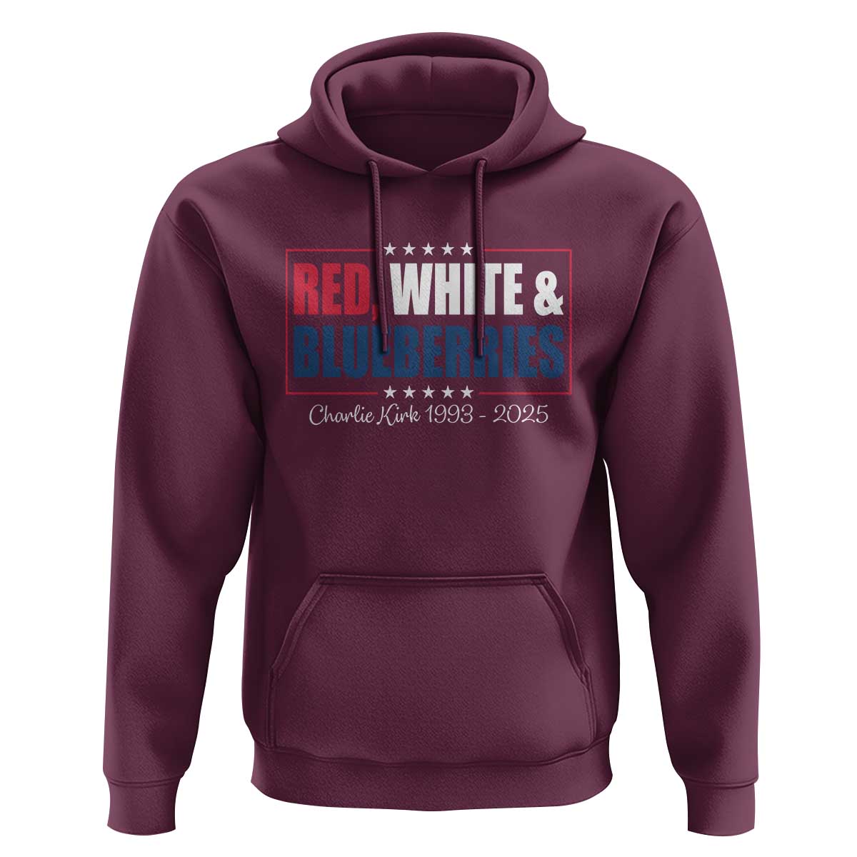 Red White Blueberries Hoodie Charlie Kirk Inspired Patriotic Memorial Freedom - Wonder Print Shop