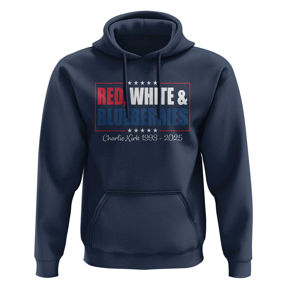 Red White Blueberries Hoodie Charlie Kirk Inspired Patriotic Memorial Freedom - Wonder Print Shop