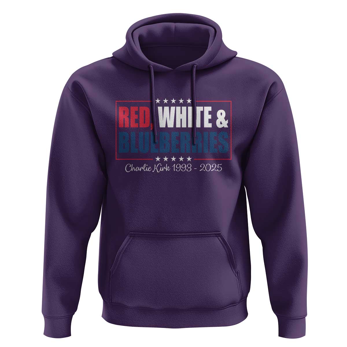 Red White Blueberries Hoodie Charlie Kirk Inspired Patriotic Memorial Freedom - Wonder Print Shop