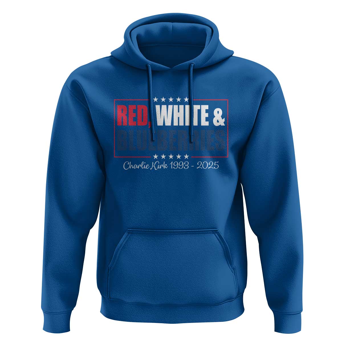 Red White Blueberries Hoodie Charlie Kirk Inspired Patriotic Memorial Freedom - Wonder Print Shop