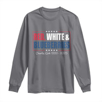 Red White Blueberries Long Sleeve Shirt Charlie Kirk Inspired Patriotic Memorial Freedom - Wonder Print Shop