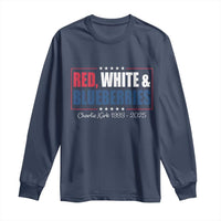 Red White Blueberries Long Sleeve Shirt Charlie Kirk Inspired Patriotic Memorial Freedom - Wonder Print Shop