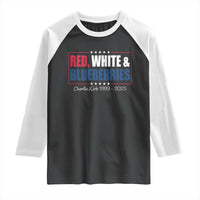 Red White Blueberries Raglan Shirt Charlie Kirk Inspired Patriotic Memorial Freedom - Wonder Print Shop