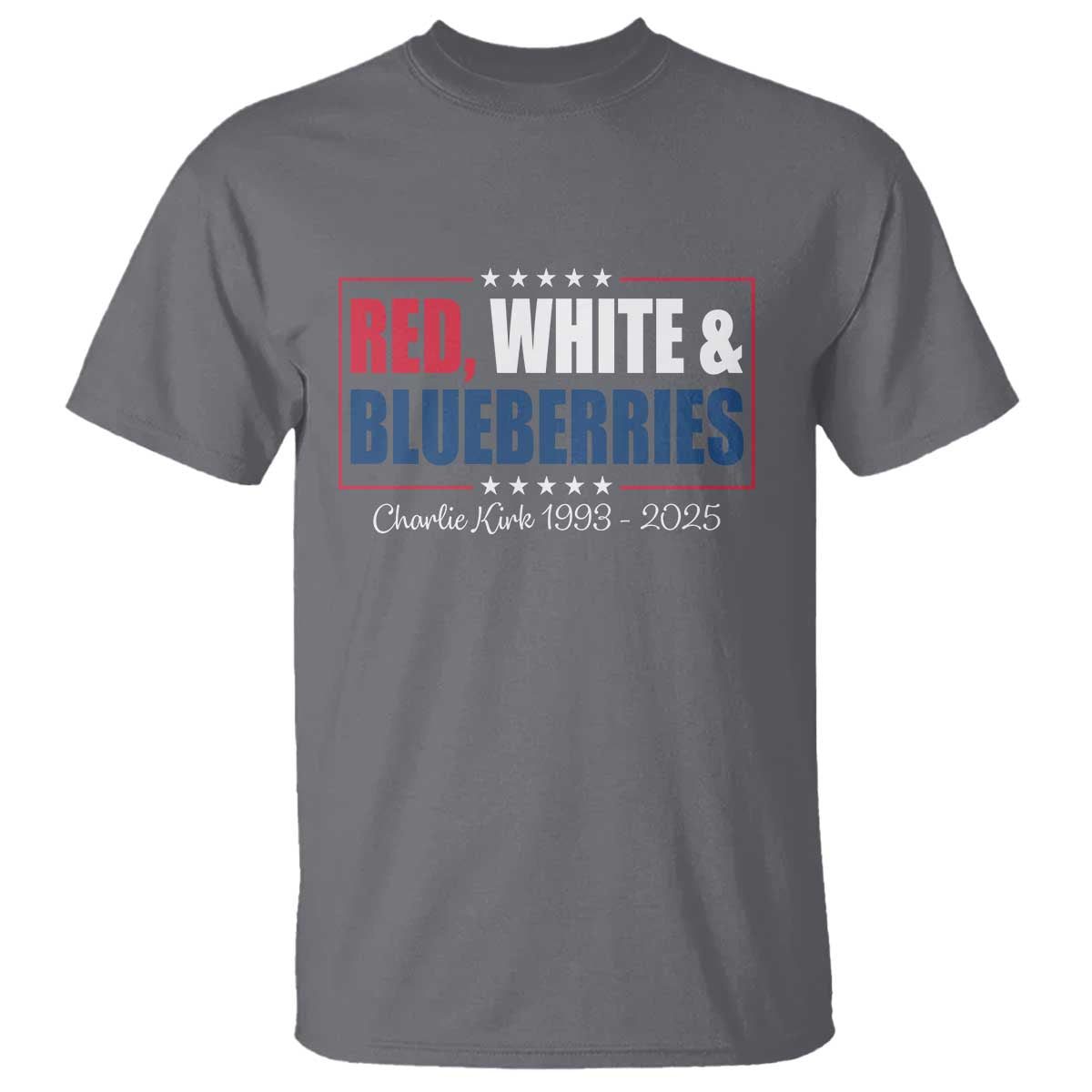 Red White Blueberries T Shirt Charlie Kirk Inspired Patriotic Memorial Freedom - Wonder Print Shop
