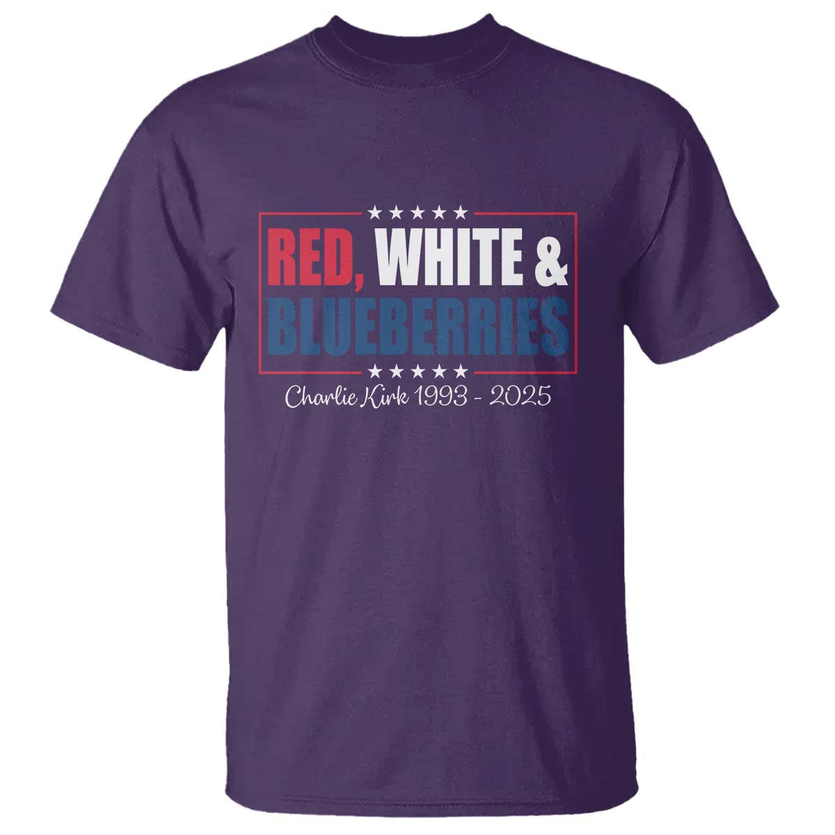 Red White Blueberries T Shirt Charlie Kirk Inspired Patriotic Memorial Freedom - Wonder Print Shop