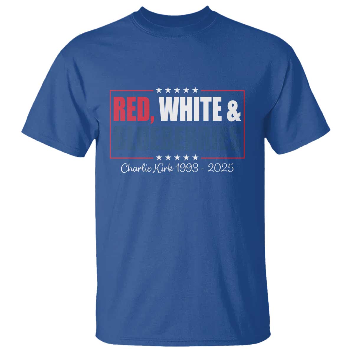 Red White Blueberries T Shirt Charlie Kirk Inspired Patriotic Memorial Freedom - Wonder Print Shop