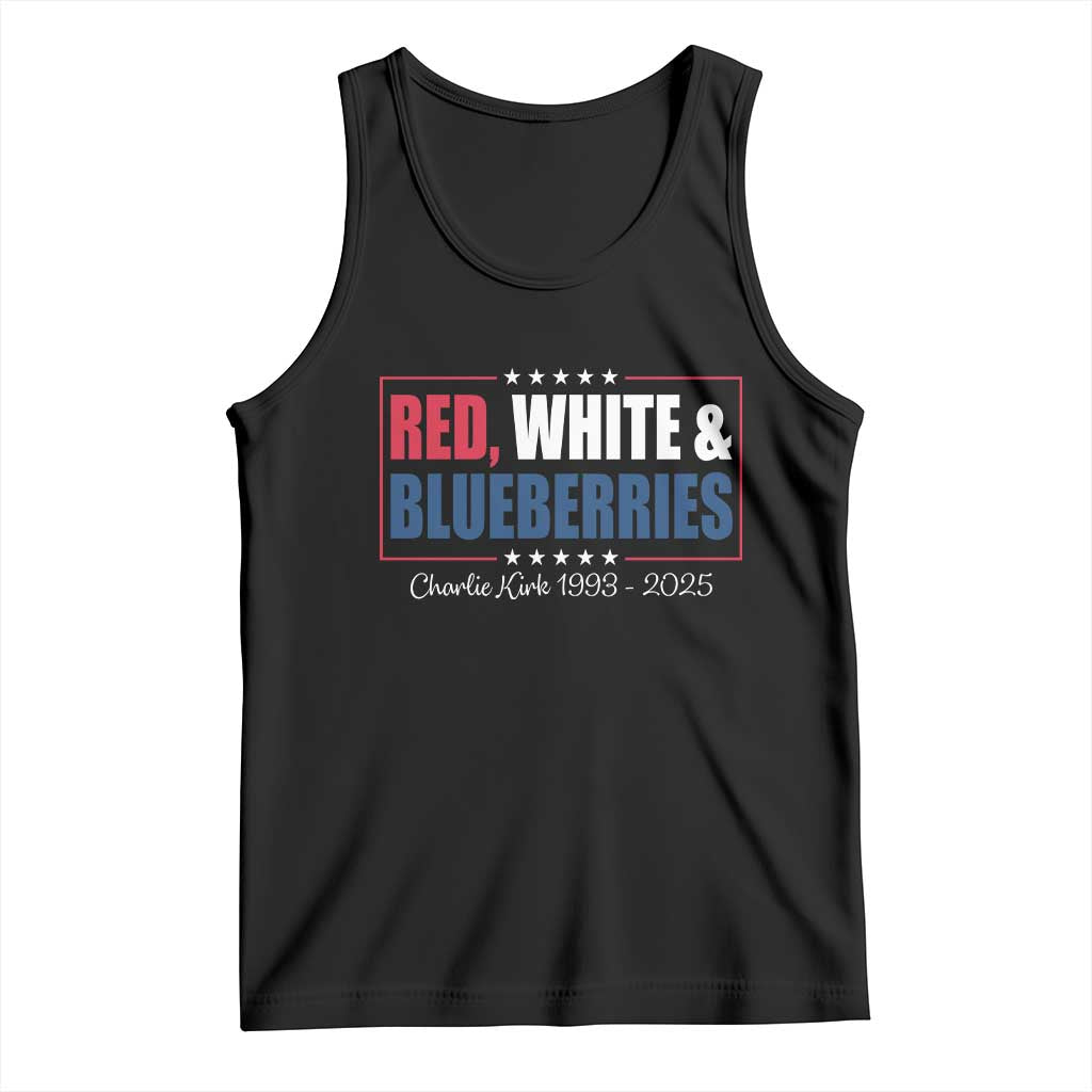 Red White Blueberries Tank Top Charlie Kirk Inspired Patriotic Memorial Freedom - Wonder Print Shop