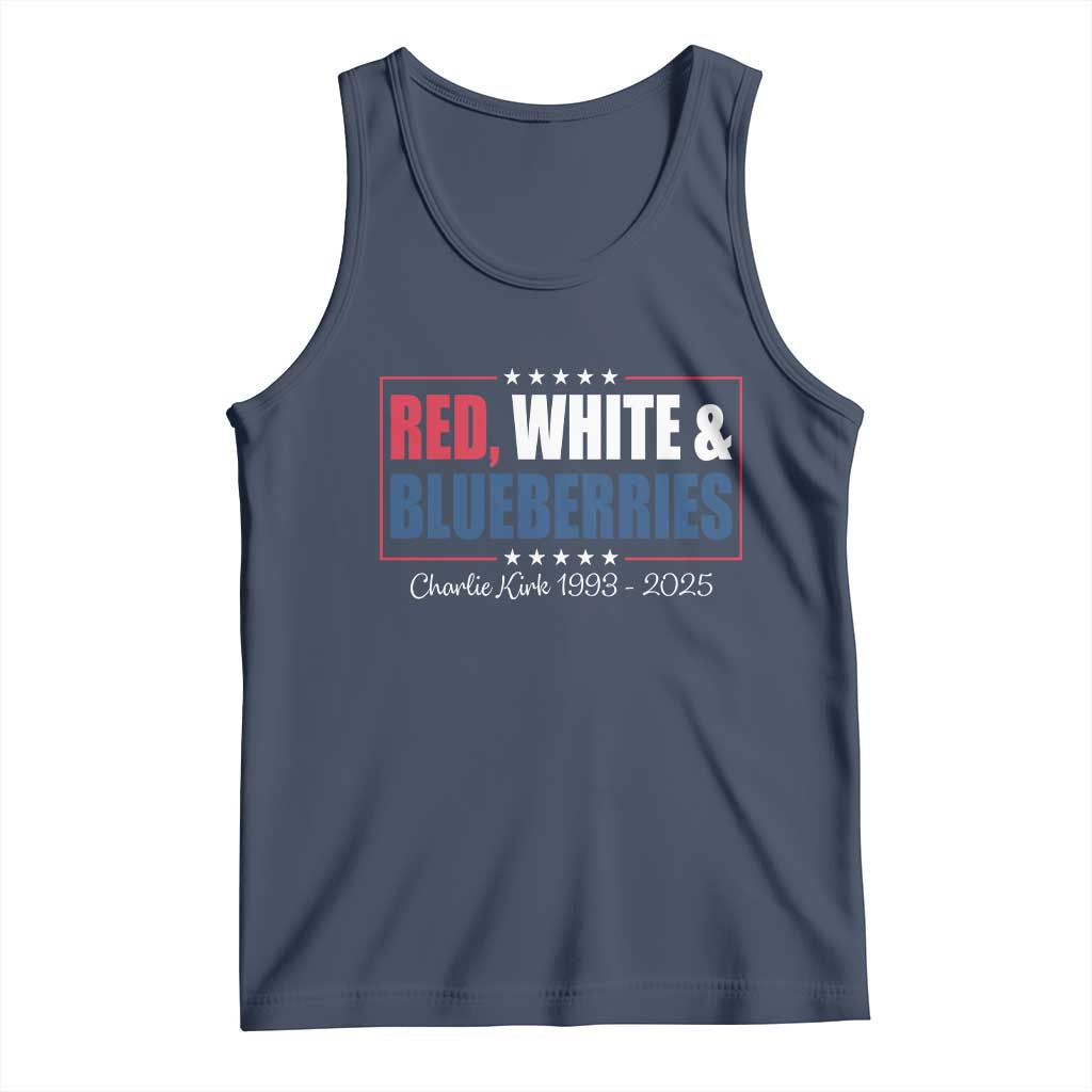 Red White Blueberries Tank Top Charlie Kirk Inspired Patriotic Memorial Freedom - Wonder Print Shop