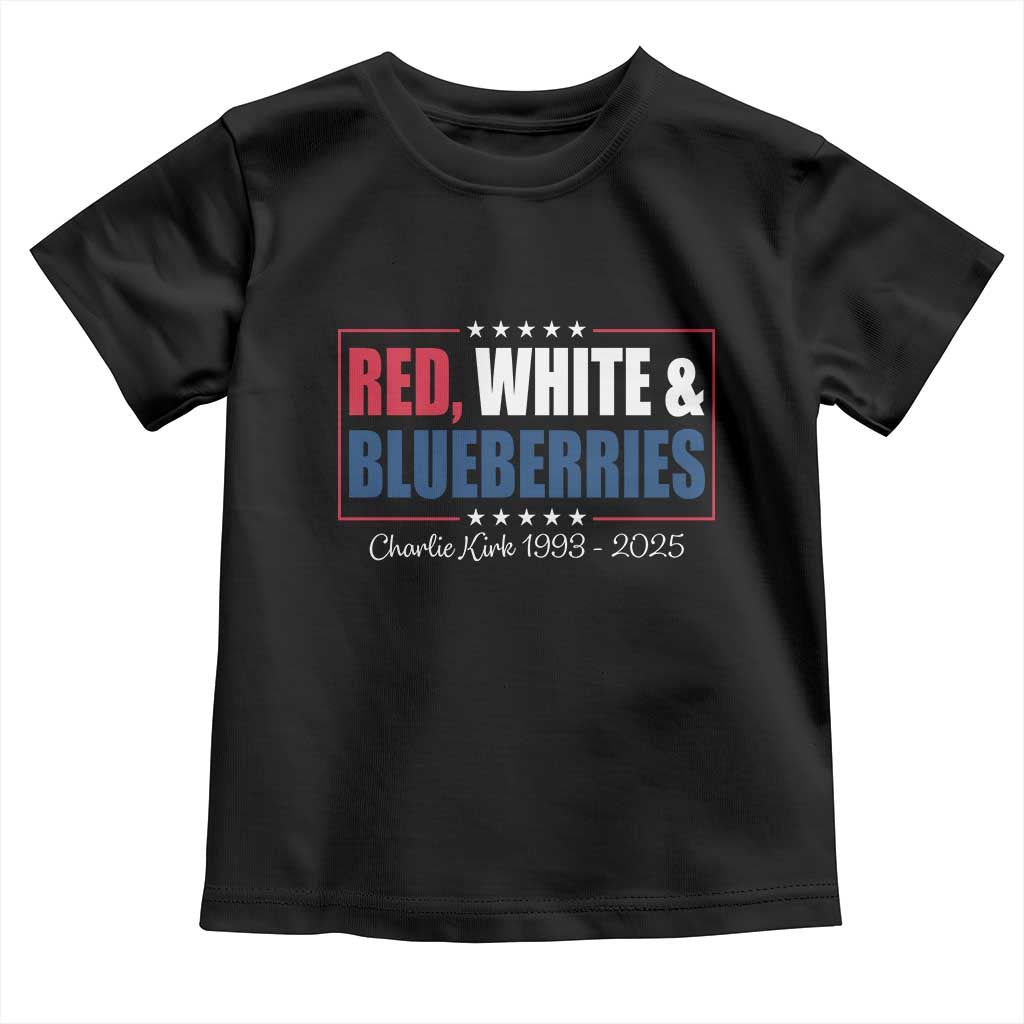 Red White Blueberries Toddler T Shirt Charlie Kirk Inspired Patriotic Memorial Freedom - Wonder Print Shop
