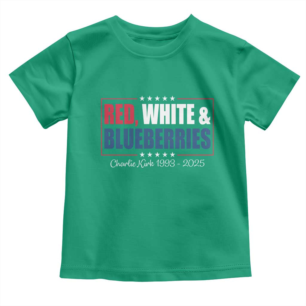 Red White Blueberries Toddler T Shirt Charlie Kirk Inspired Patriotic Memorial Freedom - Wonder Print Shop
