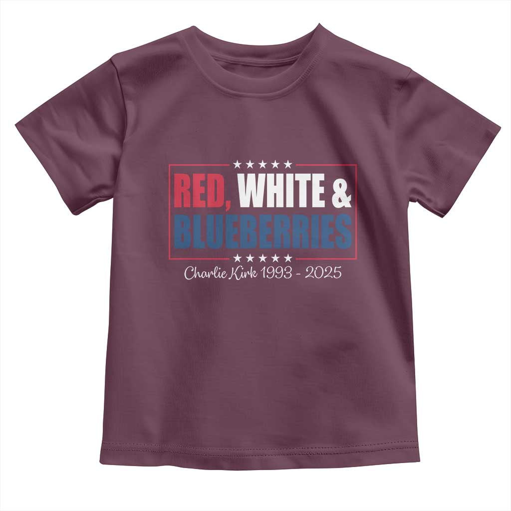 Red White Blueberries Toddler T Shirt Charlie Kirk Inspired Patriotic Memorial Freedom - Wonder Print Shop