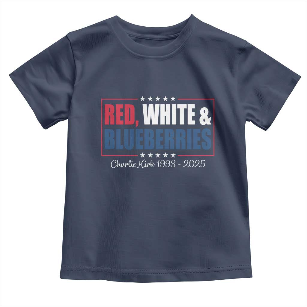Red White Blueberries Toddler T Shirt Charlie Kirk Inspired Patriotic Memorial Freedom - Wonder Print Shop