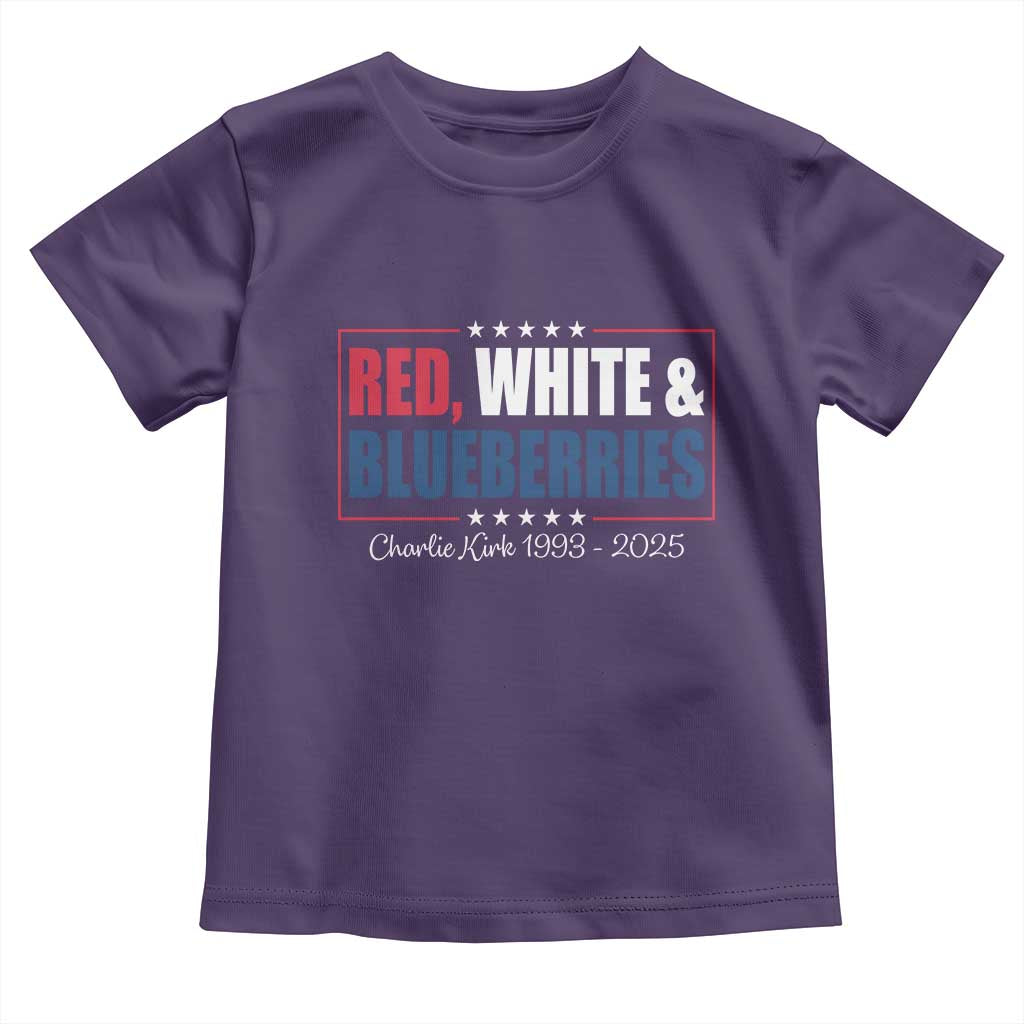 Red White Blueberries Toddler T Shirt Charlie Kirk Inspired Patriotic Memorial Freedom - Wonder Print Shop