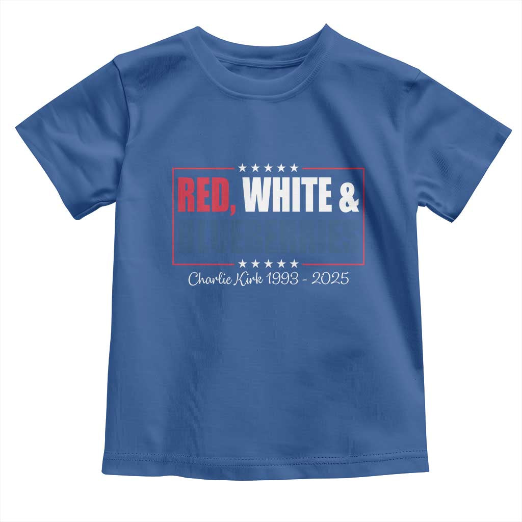 Red White Blueberries Toddler T Shirt Charlie Kirk Inspired Patriotic Memorial Freedom - Wonder Print Shop