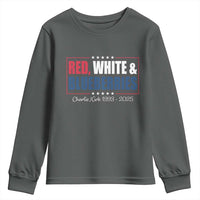 Red White Blueberries Youth Sweatshirt Charlie Kirk Inspired Patriotic Memorial Freedom - Wonder Print Shop