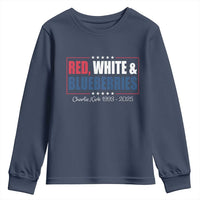 Red White Blueberries Youth Sweatshirt Charlie Kirk Inspired Patriotic Memorial Freedom - Wonder Print Shop