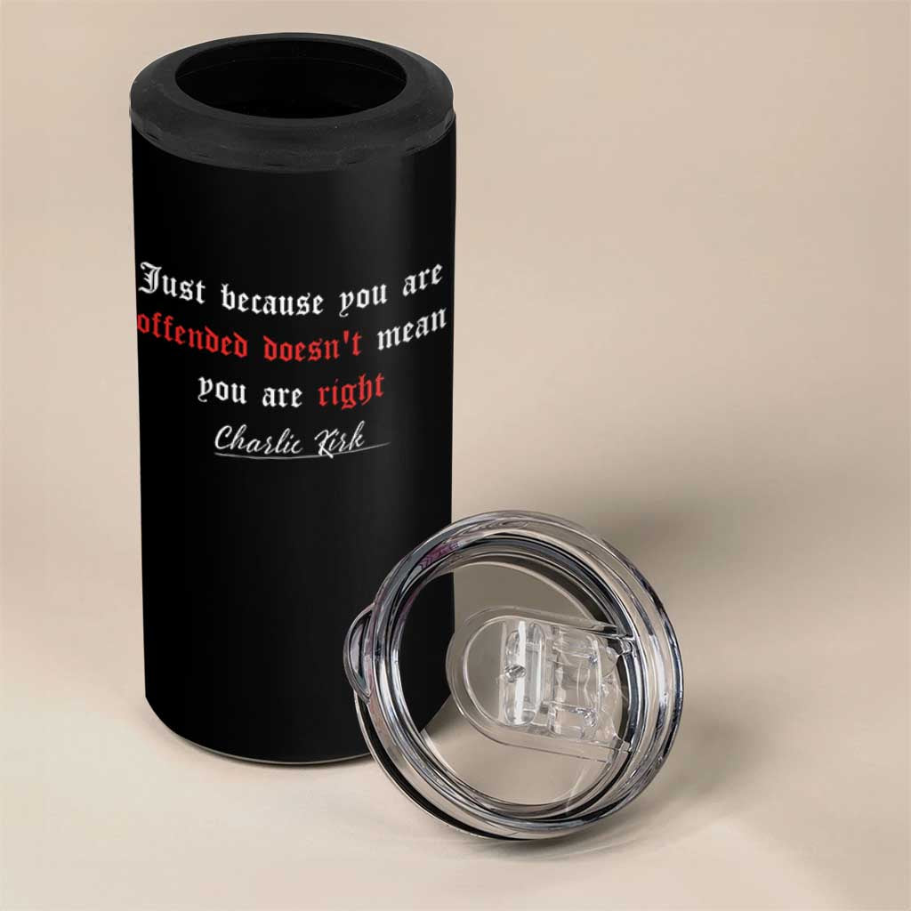 Charlie Kirk 4 in 1 Can Cooler Tumbler True Patriot Tribute Freedom Conservative Supporter - Wonder Print Shop