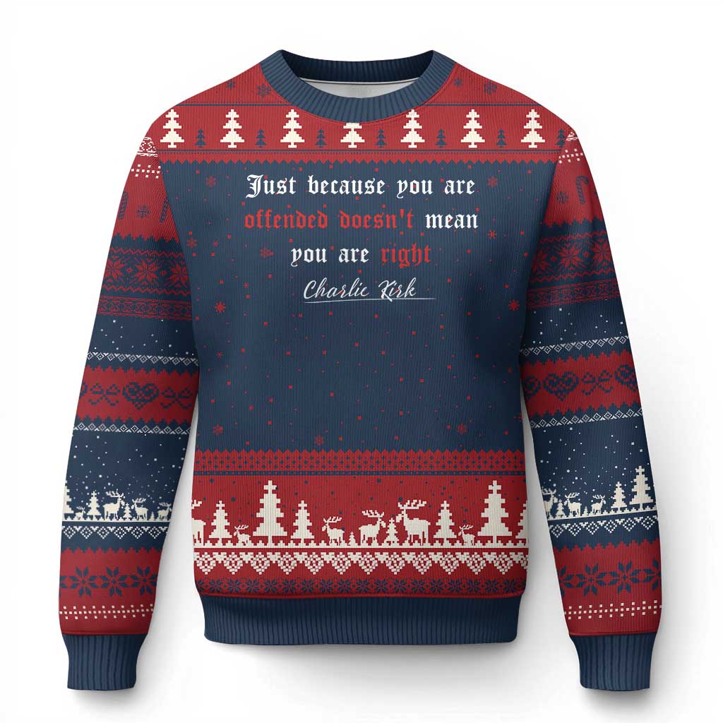 Charlie Kirk Ugly Christmas Sweater True Patriot Tribute Freedom Conservative Supporter - Wonder Print Shop