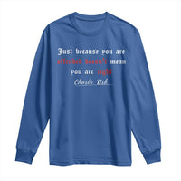 Charlie Kirk Long Sleeve Shirt True Patriot Tribute Freedom Conservative Supporter - Wonder Print Shop