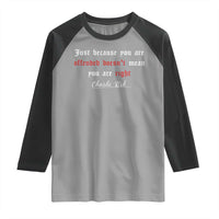 Charlie Kirk Raglan Shirt True Patriot Tribute Freedom Conservative Supporter - Wonder Print Shop