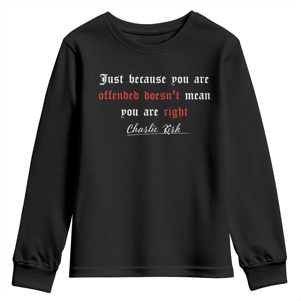Charlie Kirk Youth Sweatshirt True Patriot Tribute Freedom Conservative Supporter - Wonder Print Shop