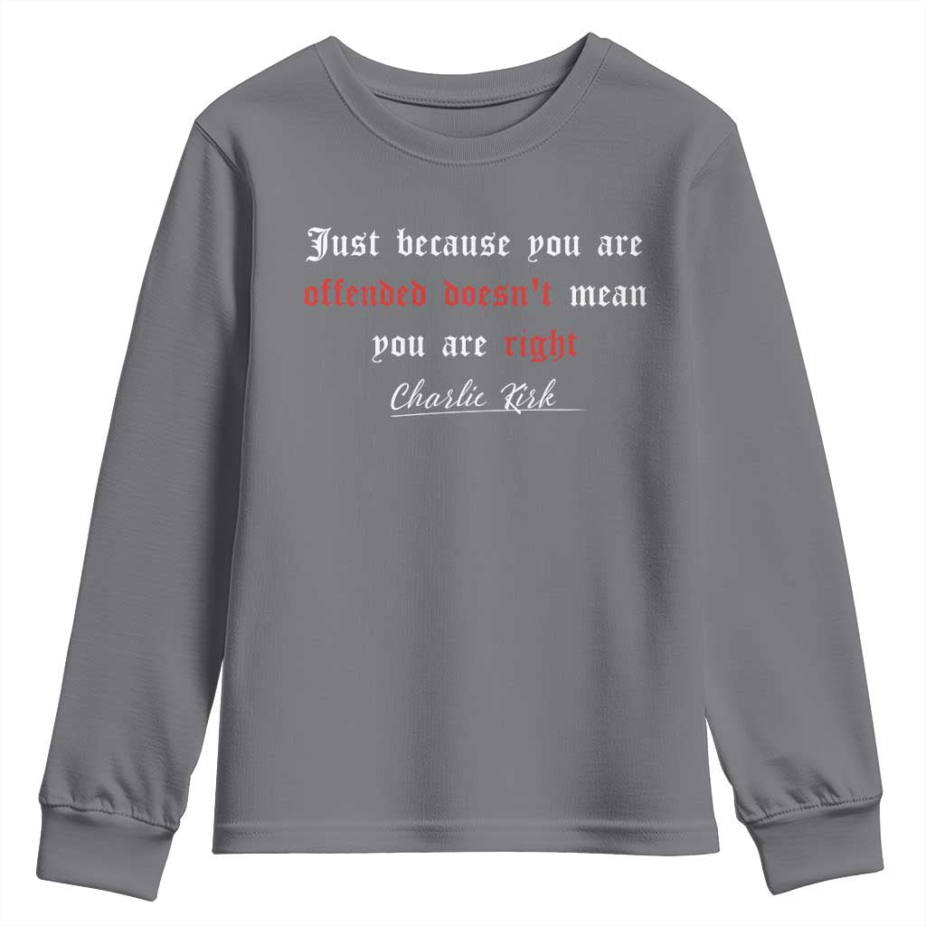 Charlie Kirk Youth Sweatshirt True Patriot Tribute Freedom Conservative Supporter - Wonder Print Shop