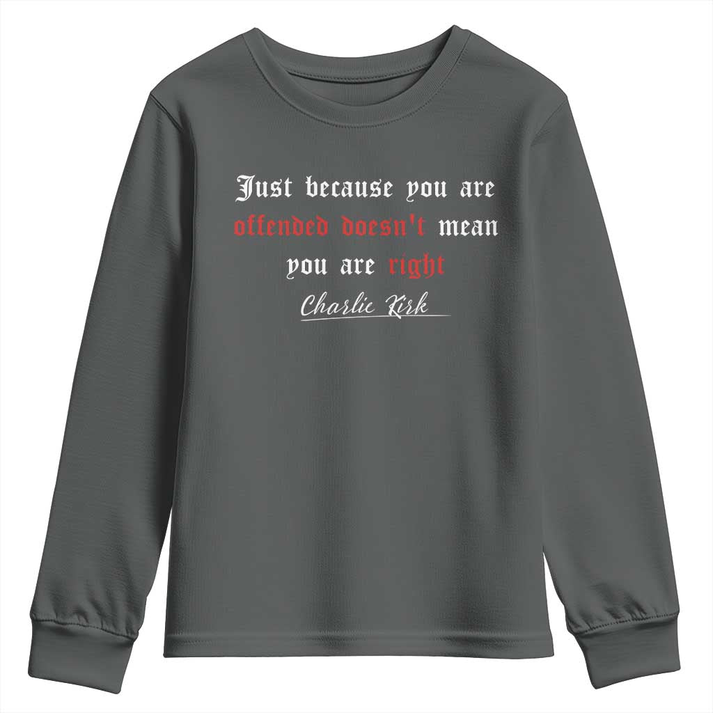 Charlie Kirk Youth Sweatshirt True Patriot Tribute Freedom Conservative Supporter - Wonder Print Shop