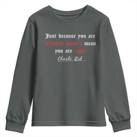 Charlie Kirk Youth Sweatshirt True Patriot Tribute Freedom Conservative Supporter - Wonder Print Shop