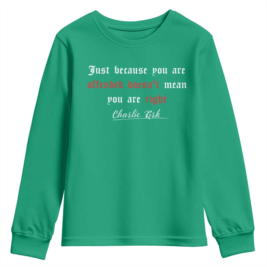 Charlie Kirk Youth Sweatshirt True Patriot Tribute Freedom Conservative Supporter - Wonder Print Shop