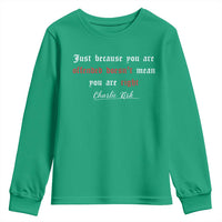 Charlie Kirk Youth Sweatshirt True Patriot Tribute Freedom Conservative Supporter - Wonder Print Shop