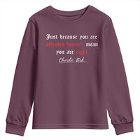 Charlie Kirk Youth Sweatshirt True Patriot Tribute Freedom Conservative Supporter - Wonder Print Shop