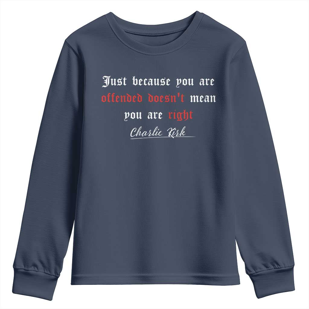 Charlie Kirk Youth Sweatshirt True Patriot Tribute Freedom Conservative Supporter - Wonder Print Shop