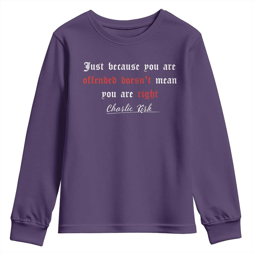 Charlie Kirk Youth Sweatshirt True Patriot Tribute Freedom Conservative Supporter - Wonder Print Shop